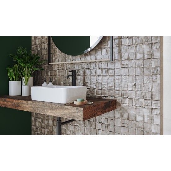 Faianta Nerina Slash Taupe Micro rectificata, 29x89 cm, Cersanit