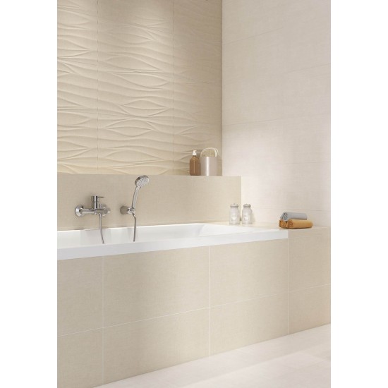 Faianta Cream Satin Structure 29.8 x 59.8 cm, Shiny Textile, Cersanit