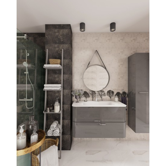 Faianta Willow Sky Dark Grey rectificata, 29x89 cm, Cersanit