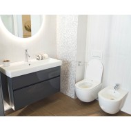 Set vas WC suspendat cu capac, Minerva, rimless, Fluminia
