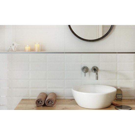 Faianta White Glossy Structure, 29.7 x 60 cm, Cersanit