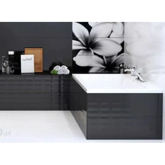 Faianta Black Glossy Pillow Structure 25 x 75 cm, PRET-À-PORTER, Cersanit