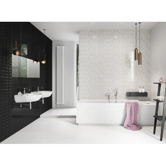 Faianta Black Glossy Pillow Structure 25 x 75 cm, PRET-À-PORTER, Cersanit