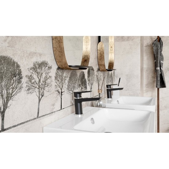 Faianta Willow Sky Dark Grey rectificata, 29x89 cm, Cersanit