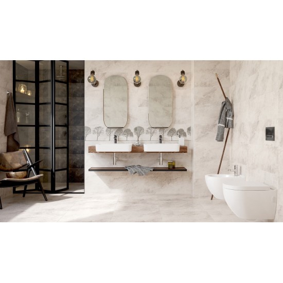 Faianta Willow Sky Dark Grey rectificata, 29x89 cm, Cersanit