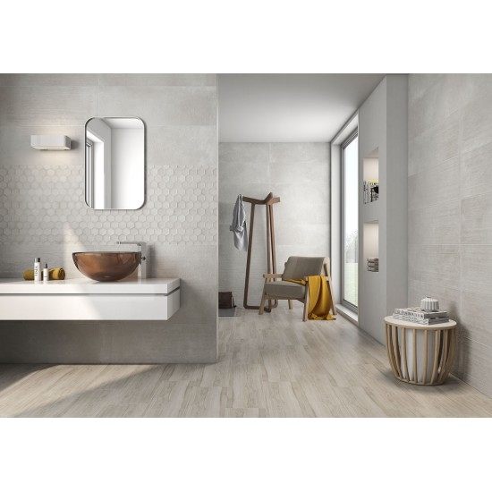Faianta Domo Marfil Decor Hex Mata Rectificata 30 x 90 cm Geotiles