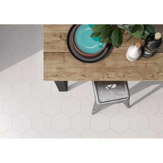 GRESIE HEXA SOLID WHITE 25.8X29, HEXAGONALA GEOTILES