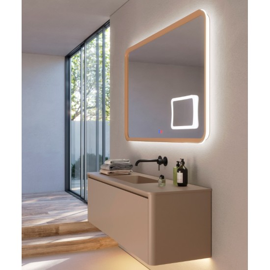 OGLINDA LED DUOMO 100X80 CU RAMA MOKA