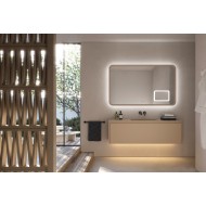OGLINDA LED DUOMO 100X80 CU RAMA MOKA
