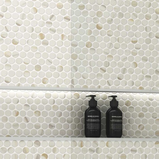 Gresie Calacatta Gold Circle, mata 30.9 x 30.9 cm