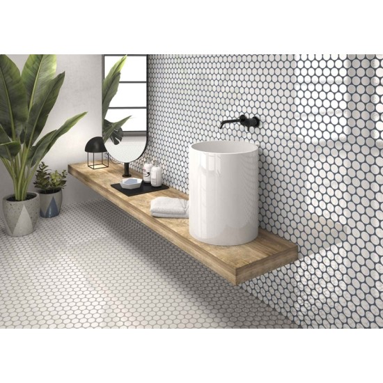 Faianta Circle Glossy White 30.9 x 30.9 cm Realonda