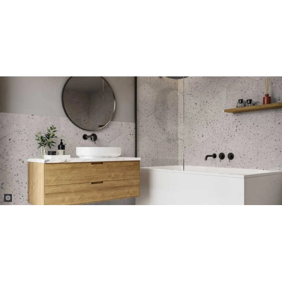 GRESIE HEXAGONALA CONFETI GREY 56 x 48.5 cm, REALONDA