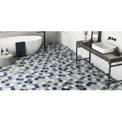 Gresie HEX Nouveau Blue 26.5 x 51 cm, REALONDA