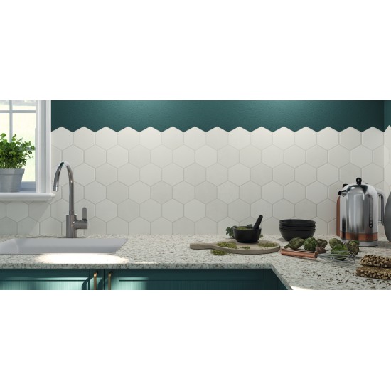 Gresie HEX WHITE 26.5 x 51 cm, REALONDA