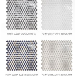 Gresie Penny Blue Mix, lucioasa 30.9 x 30.9 cm