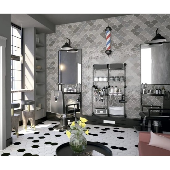 Gresie Hex White Mat, 15 x 17.3 cm Ribesalbes