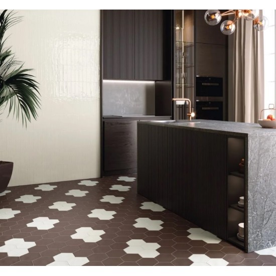 Gresie Hex White Mat, 15 x 17.3 cm Ribesalbes