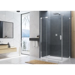 CADURA Usa batanta dintr-o bucata cu parte fixa, prindere pe partea dreapta, latime 750 mm, sticla securizata transparenta