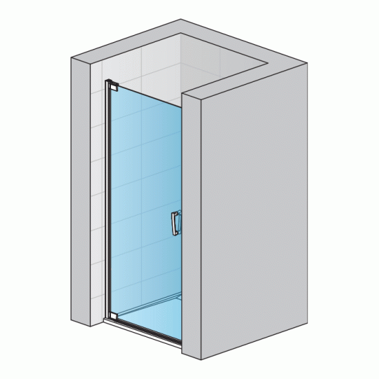 CADURA Usa batanta dintr-o bucata, prindere pe partea stanga, latime 900 mm, sticla securizata transparenta