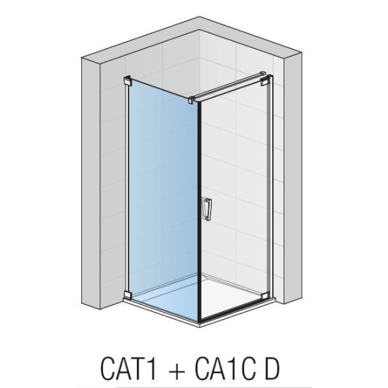 CADURA perete lateral, latime 900 mm, sticla securizata transparenta