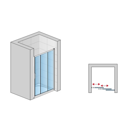Usa culisanta din 3 piese OCELIA 1000 mm SANSWISS
