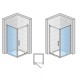 Cabina de dus cu usa batanta si perete lateral fix,  900 x 900 mm, SanSwiss