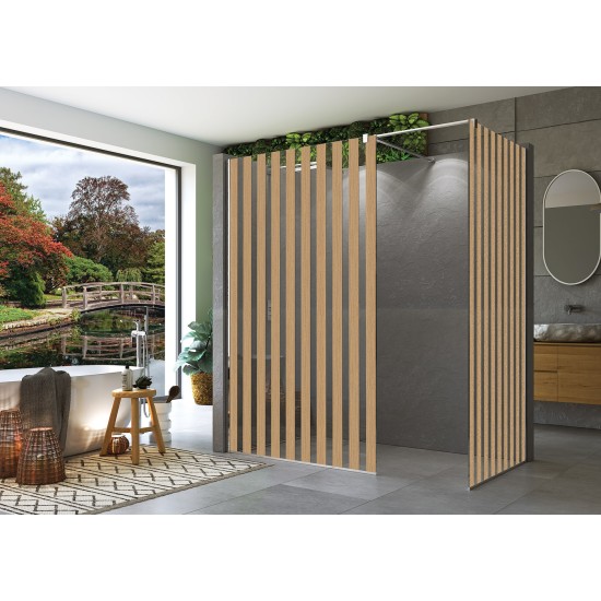 Paravan de dus Walk-In Decor Japan 120 x 200 cm, sticla de 8 mm, profil crom