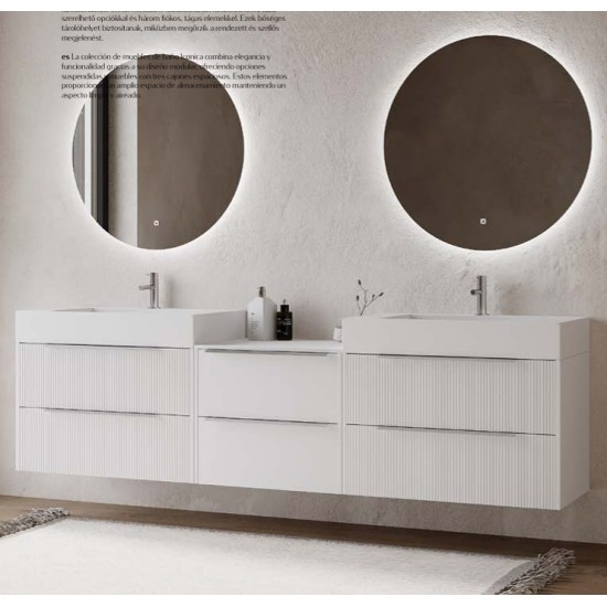 MOBILIER ICONICA RIFLAJ 80 CM ALB CU LAVOAR