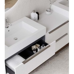 MOBILIER ICONICA RIFLAJ 80 CM, ALB CU LAVOAR