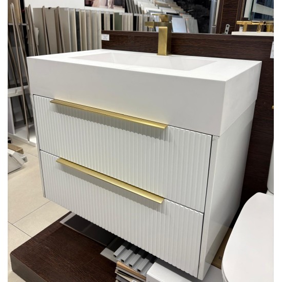 MOBILIER ICONICA RIFLAJ 80 CM ALB CU LAVOAR