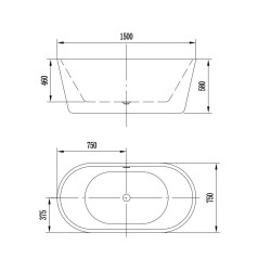 Cada freestanding Denisa 150 x 75 cm, Florida