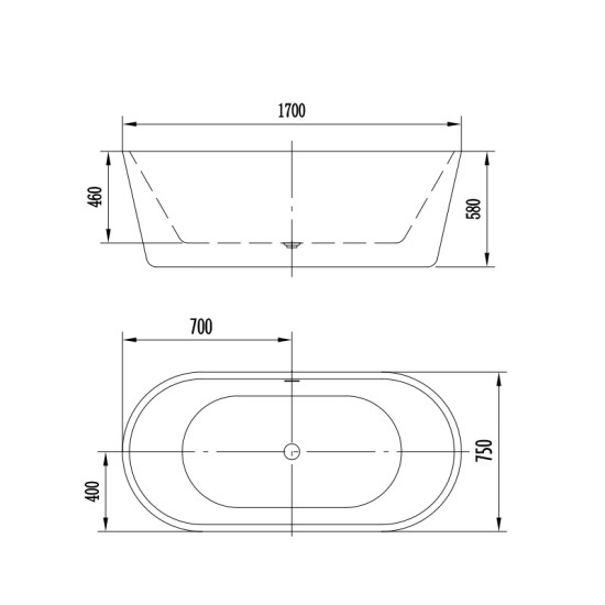 Cada freestanding Denisa 170 x 75 cm