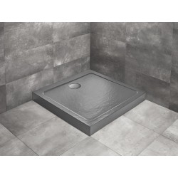 Cadita dus patrata Radaway Doros C Compact Stone 90x90 cm, antracit 