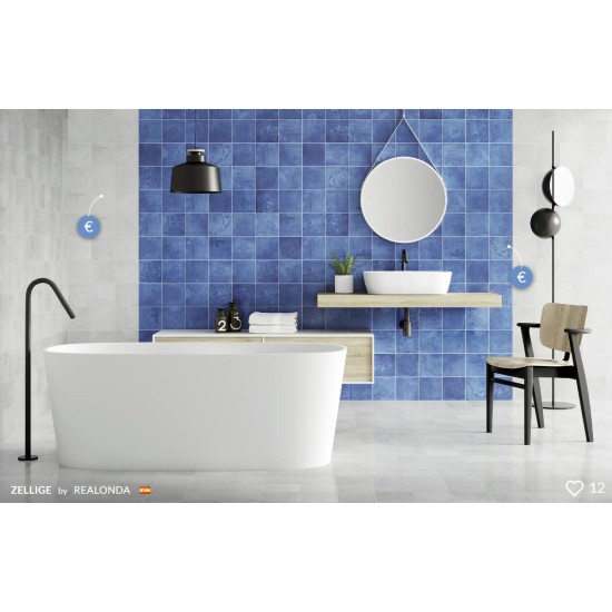 Gresie Zellige Azure lucioasa 33 x 33 cm, REALONDA