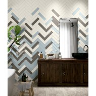 Faianta Ocean White lucioasa, tip Metro, 7.5 x 30 cm, Ribesalbes