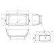 Cada freestanding Gemini 146.2 x 73.9 cm fara preaplin
