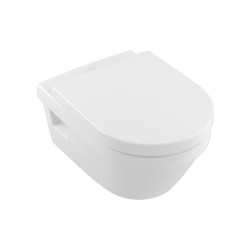 Villeroy-Boch, Set vas WC suspendat Arhitectura, cu capac soft close, quick release, alb alpin rotund, direct flush