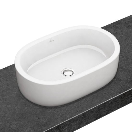 Villeroy-Boch, Lavoar pe blat, oval, 60 cm, alb alpin, Architectura