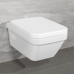 Villeroy-Boch, Architectura, set vas WC suspendat, Direct Flush, dreptunghiular, cu capac soft close, quick release, alb