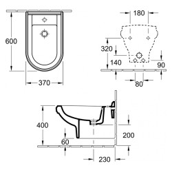 Villeroy-boch, Hommage, bideu suspendat, alb, tratament CeramicPLus