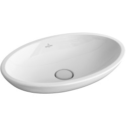 Loop & Friends, lavoar pe blat, oval, 63 cm, fara preaplin,alb