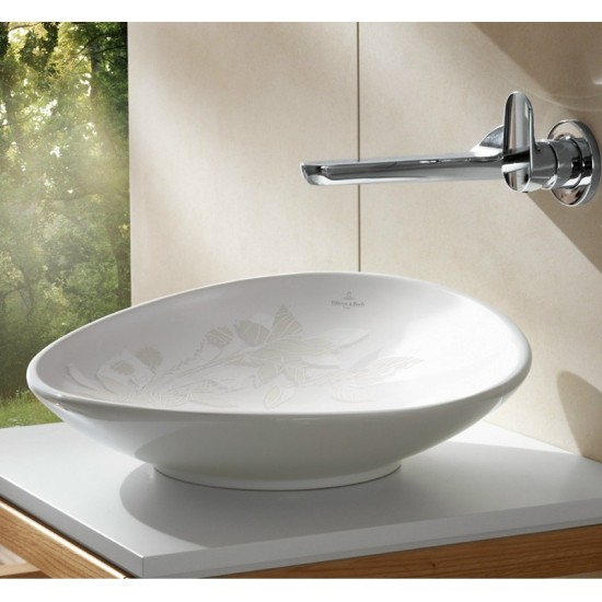 Villeroy-Boch, My Nature, lavoar pe blat, rotund, asimetric, 45 cm, alb, CeramicPlus