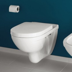 Vas WC suspendat, Combi, Direct Flush 36X56, alb, O.Novo, cu Capac soft close Quick release