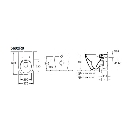 Vas WC stativ, Direct Flush, alb, tratament CeramicPlus, Subway 2.0