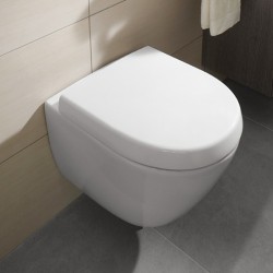 Set vas WC suspendat, cu capac WC soft close, alb alpin, Subway