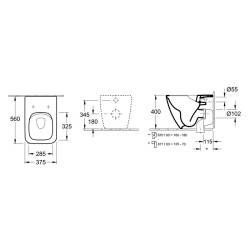 Vas WC stativ, direct flush, alb, Venticello