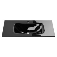 Lavoar sticla negru 102 cm
