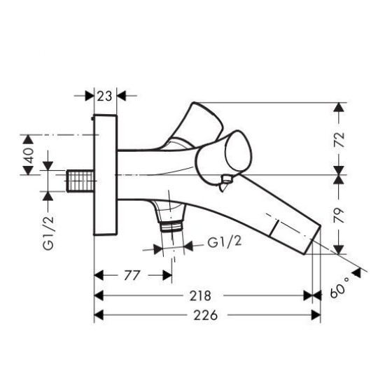 Baterie cada Hansgrohe Axor Starck Organic termostatata