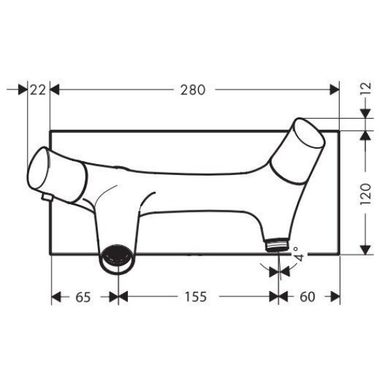 Baterie cada Hansgrohe Axor Starck Organic termostatata