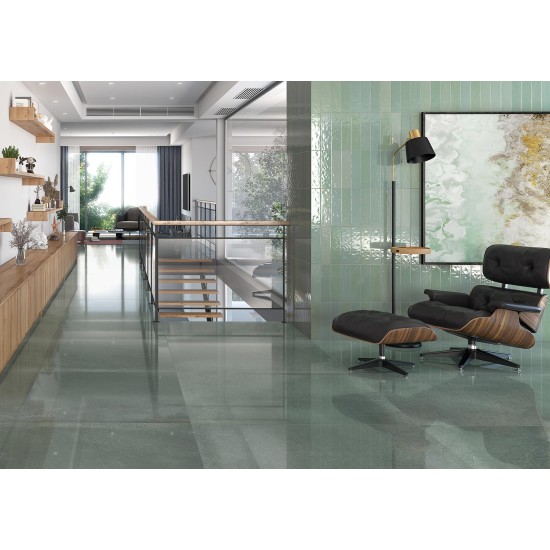 Faianta Flaming Mint Lucioasa, tip Metro, 8.5 x 31 cm, Arcana